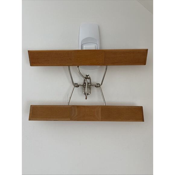 Setwell Hangers Lot Of 3 Vintage Wood Suit Pants Made In USA Strong Classic - Picture 13 of 16